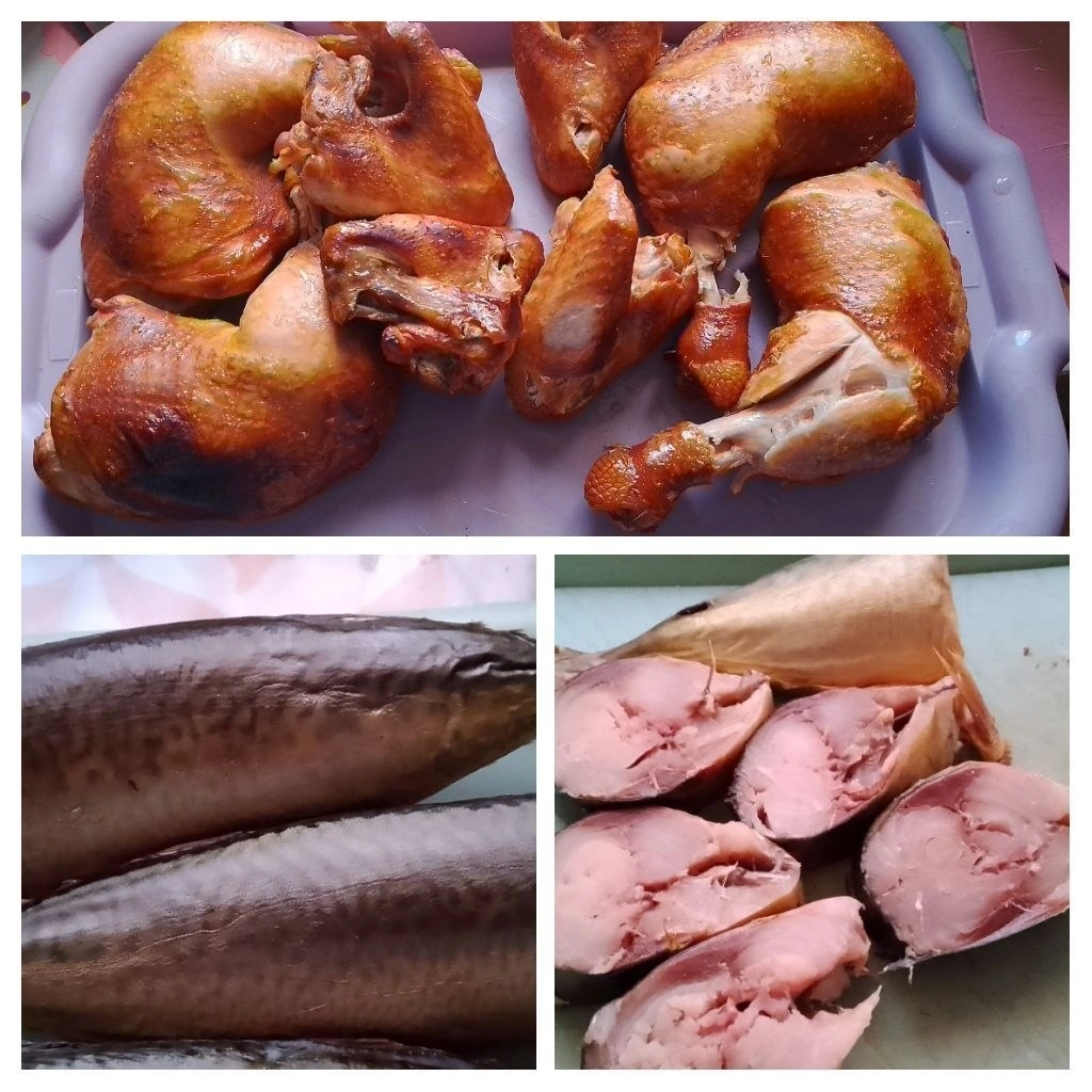 Продам скумбрию холодного копчения и куриный набор